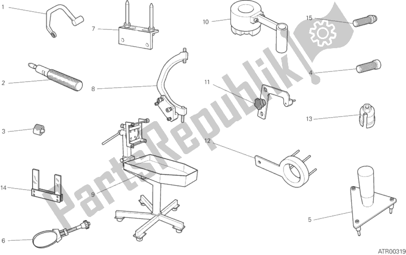 Tutte le parti per il 001 - Strumenti Di Servizio Per Officina del Ducati Multistrada 1200 S ABS 2015